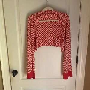 New Multi-way topped and white pattern button up top and shawl cardigan